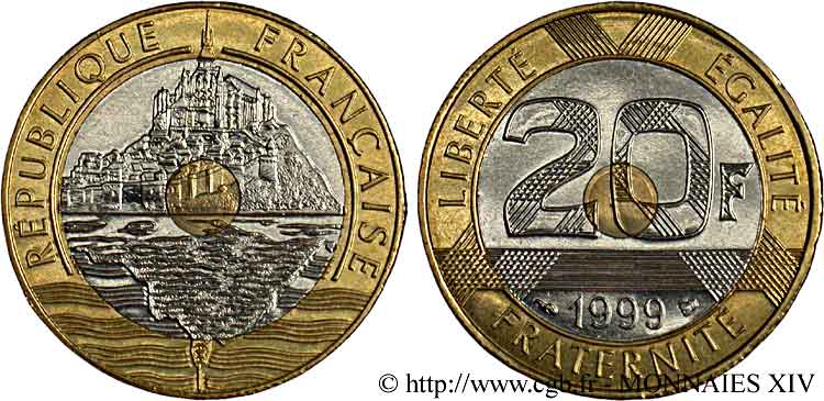 20 francs Mont Saint-Michel BU (Brillant Universel) 1999 Pessac F.403/15 fST 
