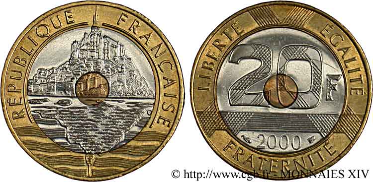 20 francs Mont Saint-Michel BU (Brillant Universel) 2000 Pessac F.403/16 fST 
