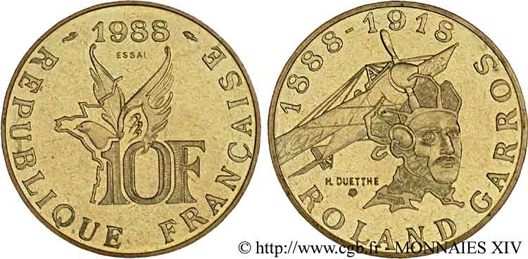 Essai de 10 francs Roland Garros 1988  F.372/1 ST 