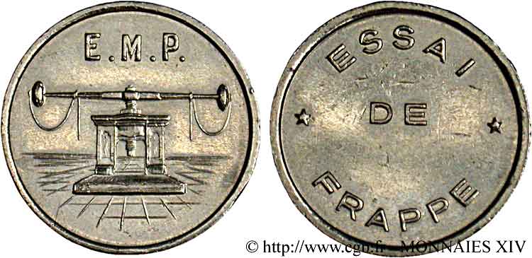 Essai de frappe de 10 francs, petit module n.d.  G.822  EBC 