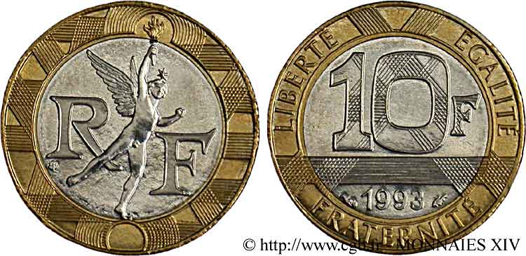 10 francs Génie de la Bastille, (BU) Brillant Universel, frappe médaille 1993 Pessac F.375/10 ST 