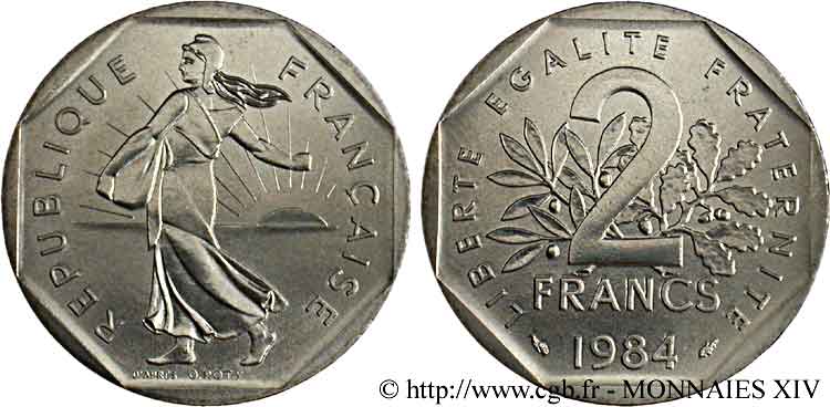 2 francs Semeuse, nickel 1984 Pessac F.272/8 MS 