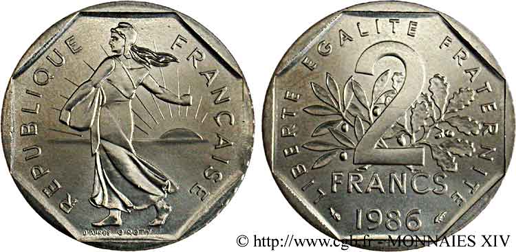 2 francs Semeuse, nickel 1986 Pessac F.272/10 ST 