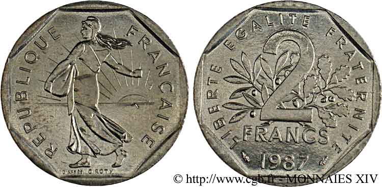 2 francs Semeuse, nickel 1987 Pessac F.272/11 SC 