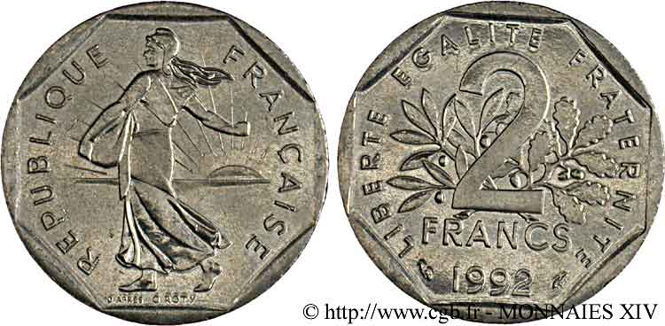 2 francs Semeuse, nickel 1992 Pessac F.272/17 SPL 