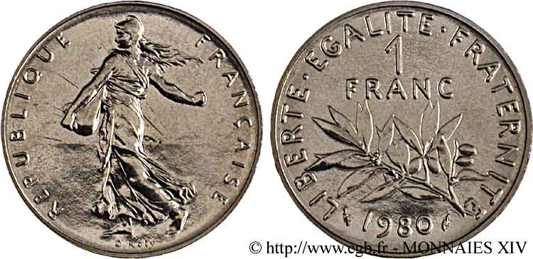 1 franc Semeuse, nickel 1980 Pessac F.226/25 FDC 