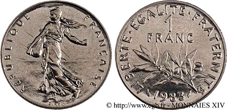 1 franc Semeuse, nickel 1983 Pessac F.226/28 MS 