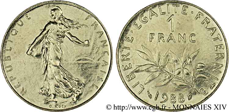 1 franc Semeuse, nickel 1988 Pessac F.226/33 MS 