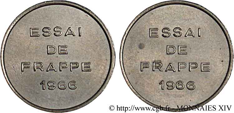 Essai de frappe d un module de 1/2 franc 1966  G.428  MS 