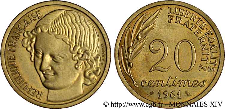 Pré-série concours de 20 centimes de Baron 1961  Fk.231  MS 
