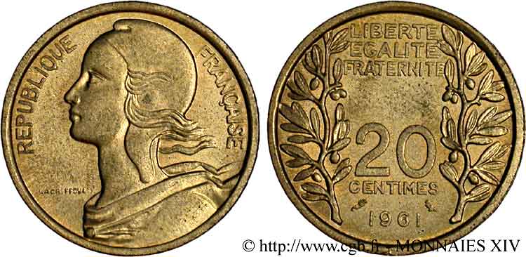Pré-série concours de 20 centimes de Lagriffoul 1961  Fk.239  SUP 