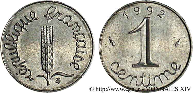 1 centime Épi, frappe monnaie 1992 Pessac F.106/50 MS 