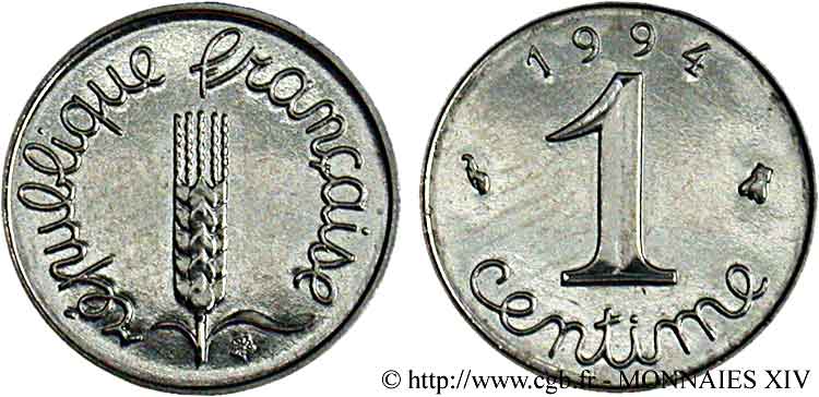 1 centime Épi, BU (Brillant Universel) 1994 Pessac F.106/54 FDC 