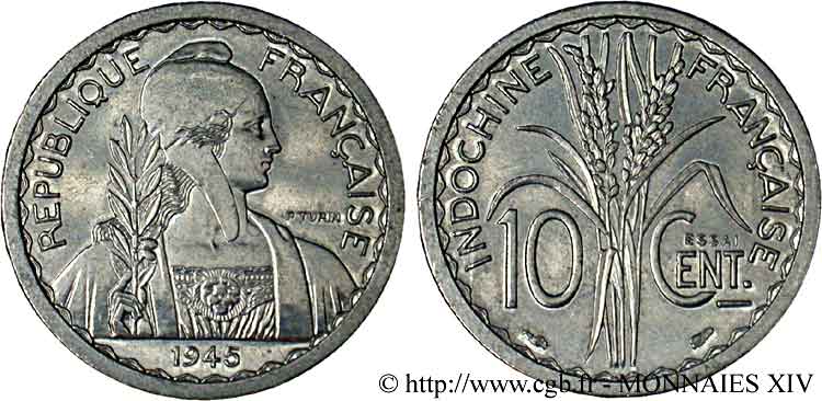 UNIóN FRANCESA Essai 10 centimes 1945 Paris SC 