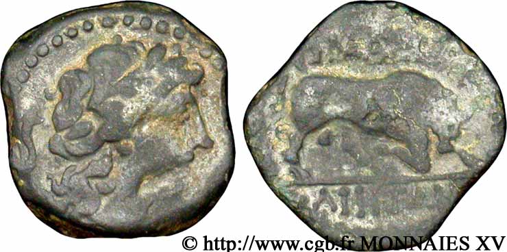 MASSALIA - MARSEILLE Bronze au taureau (hémiobole ?), (PB, Æ 15) TTB