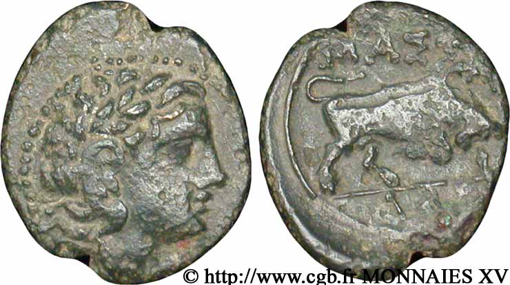 MASSALIA - MARSEILLE Bronze au taureau (hémiobole ?), (PB, Æ 17) TTB