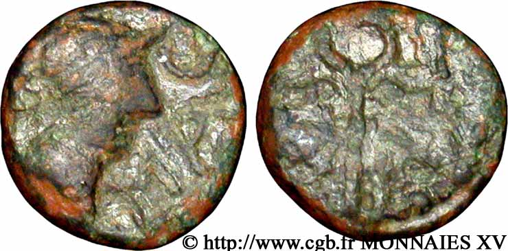 MASSALIA - MARSEILLE Bronze au caducée, (PB, Æ 12) VF