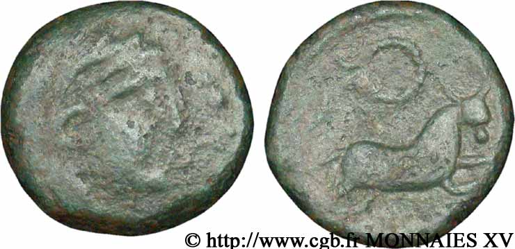 GALLIA - NEDENES (oppido di Montlaures) Unité ou bronze au taureau, (MB, Æ 21) VF