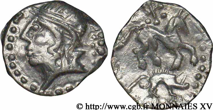 GALLIA - CARNUTES (Regione della Beauce) Bronze au cheval et au sanglier AU