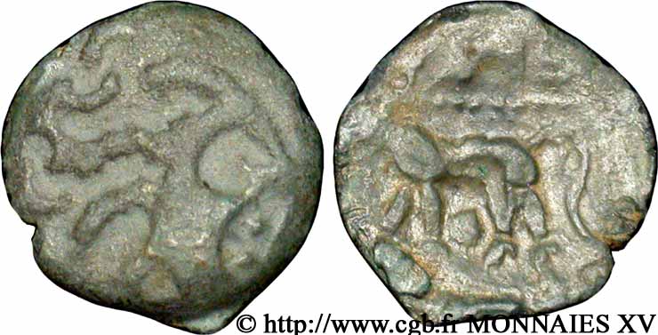 GALLIA - CARNUTES (Regione della Beauce) Bronze au loup, tête à droite XF/VF
