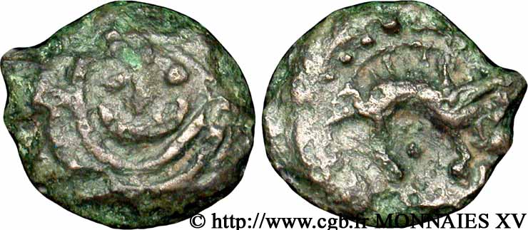 GALLIA - AULERCI EBUROVICES (Area of Évreux) Bronze à la tête et au sanglier VF