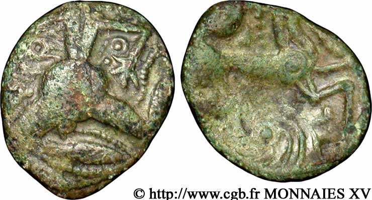 GALLIA - BELGICA - BELLOVACI (Regione di Beauvais) Bronze au personnage courant XF
