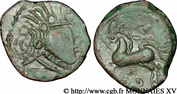 GALLIA BELGICA - REMI (Región de Reims) Bronze au cheval et aux annelets EBC