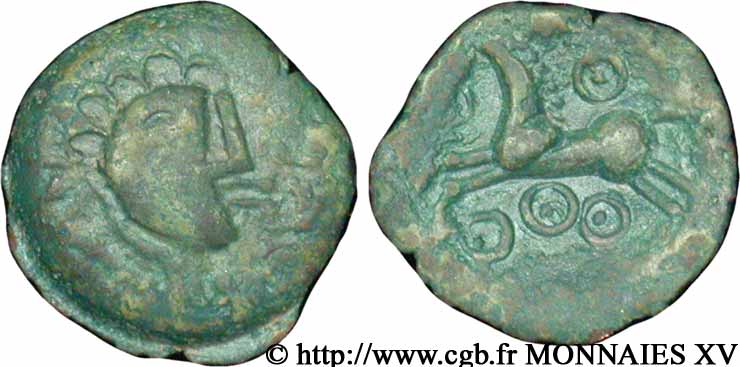 GALLIEN - BELGICA - REMI (Region die Reims) Bronze au cheval et aux annelets fVZ