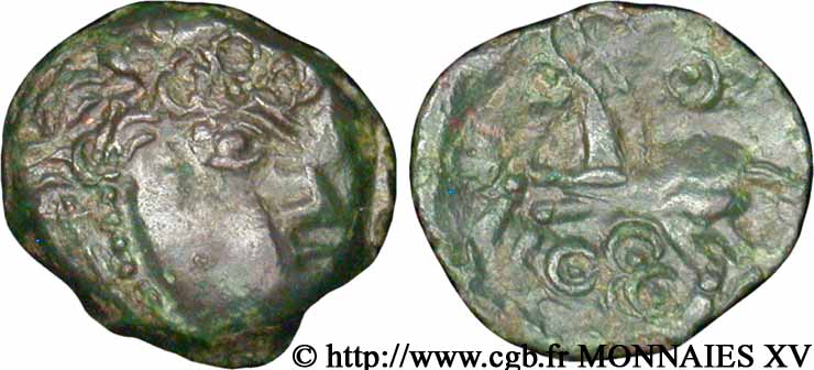 GALLIA BELGICA - REMI (Regione di Reims) Bronze au cheval et aux annelets AU