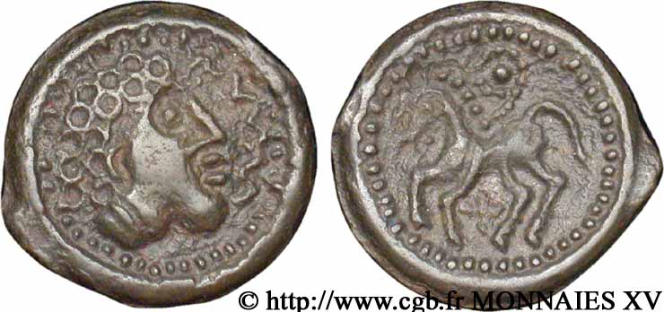 GALLIA BELGICA - SUESSIONES (Regione de Soissons) Potin au cheval, classe II XF