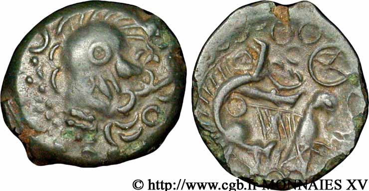 GALLIA BELGICA - MELDI (Regione di Meaux) Bronze à l’aigle et au sanglier, classe III AU