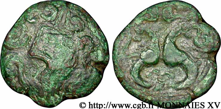 AMBIENS (Région d Amiens) Bronze aux hippocampes adossés, BN 8526 TTB