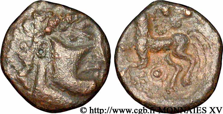 GALLIA BELGICA - AMBIANI (Regione di Amiens) Bronze au cheval, BN 8430 BB