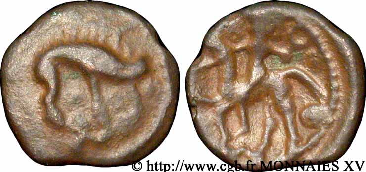 GALLIA BELGICA - AMBIANI (Regione di Amiens) Bronze au sanglier et au cavalier VF