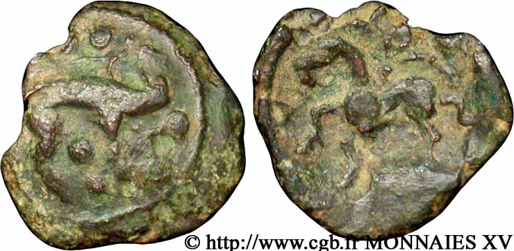 GALLIA BELGICA - AMBIANI (Regione di Amiens) Bronze au sanglier et au cheval, “type des dépôts d’Amiens” VF