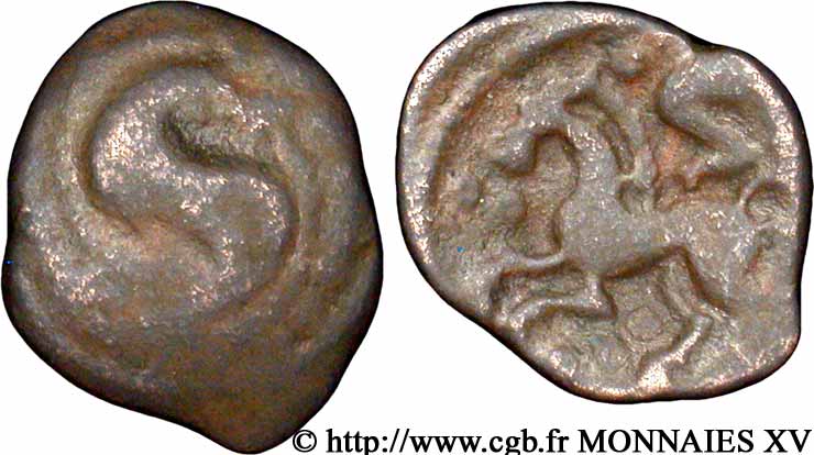 GALLIA BELGICA - AMBIANI (Región de Amiens) Bronze au monstre marin BC/BC+