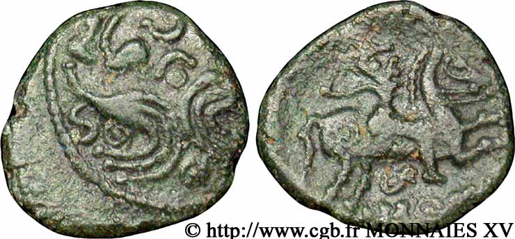 GALLIEN - BELGICA - AMBIANI (Region die Amiens) Bronze IMONO au cavalier SS