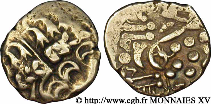 BRITTANY - DUROTRIGES Statère d&nbsp;or, “Chute type” ou “British D” AU