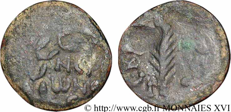 NERÓN Bronze, (PB, Æ 16) BC
