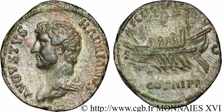 ADRIANO Moyen bronze, dupondius ou as, (MB, Æ 27) AU