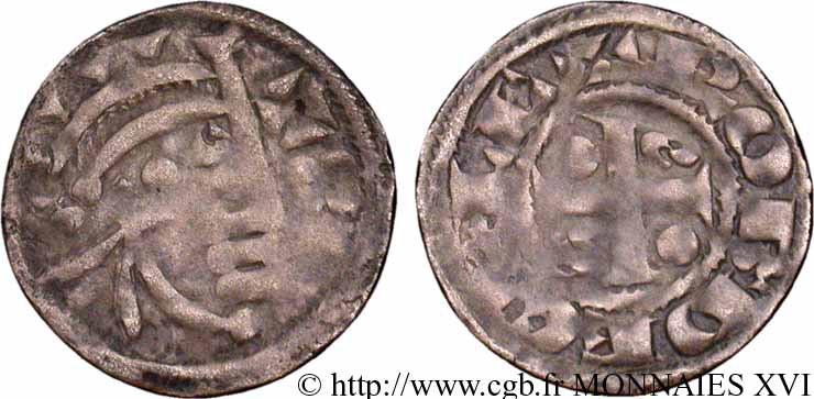 BERRY - LORDSHIP OF CELLES - ROBERT I  Denier type chinonais (bléso-chartrain) XF