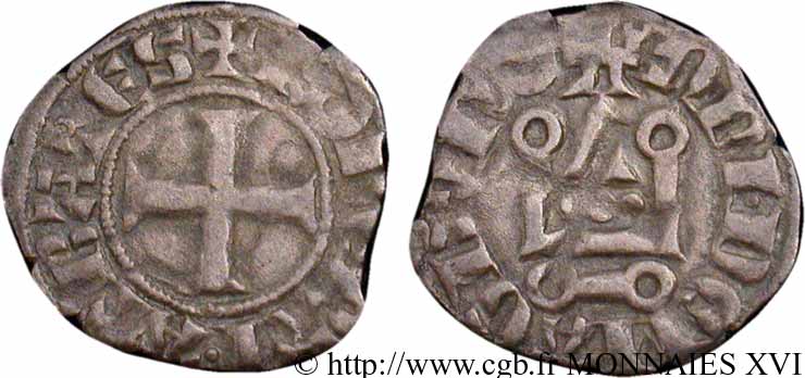 BERRY - MEHUN-SUR-YÈVRE - ROBERT III D ARTOIS Denier TB+