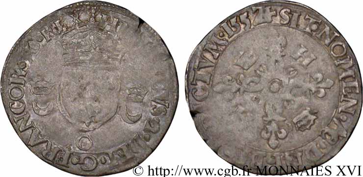 HENRY II Douzain aux croissants 1552 Moulins VF