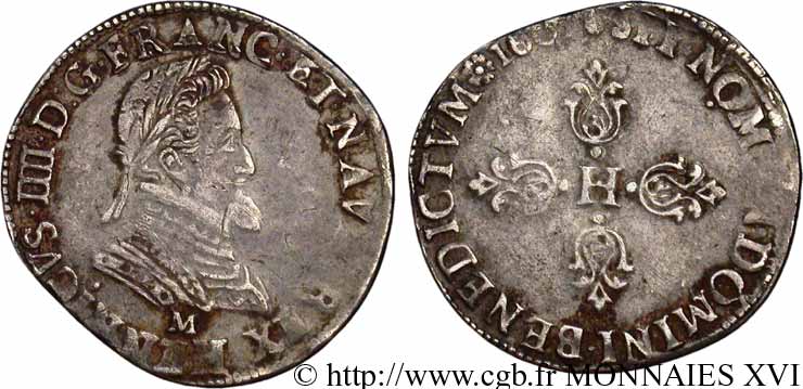 HENRY IV Demi-franc, type de Toulouse 1605 Toulouse MBC