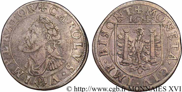 TOWN OF BESANCON - COINAGE STRUCK AT THE NAME OF CHARLES V Teston ou huit gros q.SPL