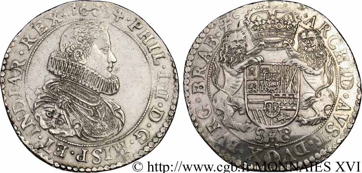 SPANISH NETHERLANDS - DUCHY OF BRABANT - PHILIP IV Ducaton, 1er type 1634 Anvers VF