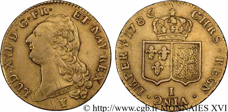 LOUIS XVI Double louis d’or aux écus accolés 1786 Limoges TTB