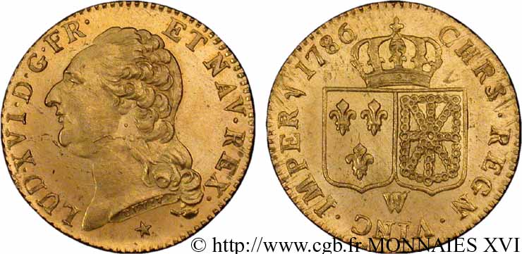 LOUIS XVI Louis d or dit  aux écus accolés  1786 Lille FDC