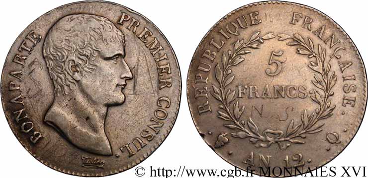 5 Francs 1804 Perpignan F.301/23 XF 