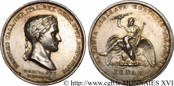 PREMIER EMPIRE / FIRST FRENCH EMPIRE Médaille en argent, bataille d’Iéna AU